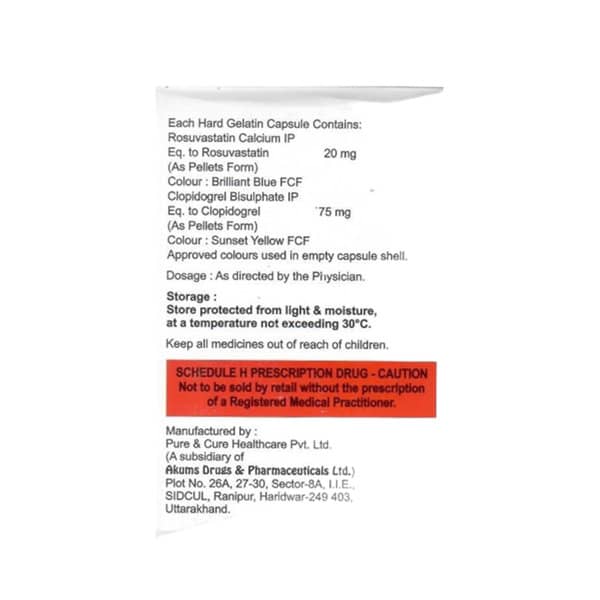 Rosycap Cv 20mg Strip Of 15 Capsules