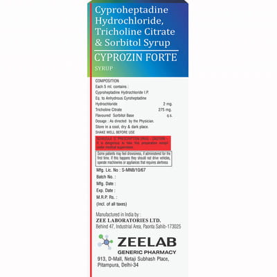 Cyprozin Forte Bottle Of 200ml Syrup