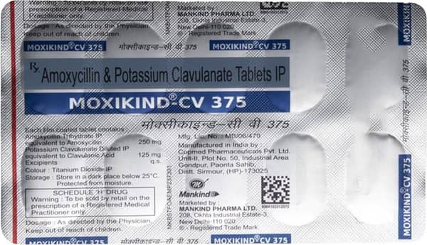 Moxikind Cv 375mg Strip Of 10 Tablets