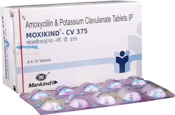 Moxikind Cv 375mg Strip Of 10 Tablets