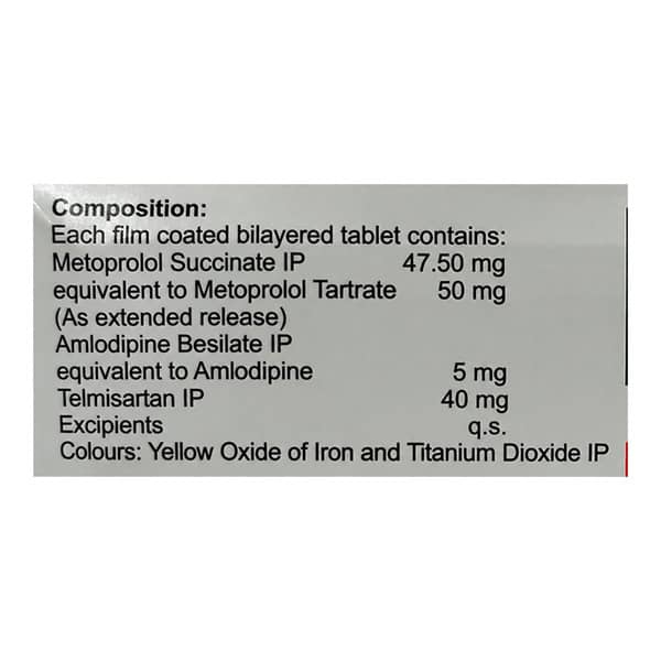Met Xl Amt 50/5/40Mg Strip Of 15 Tablets