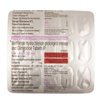 Glitaray M3 Plus Strip Of 15 Tablets