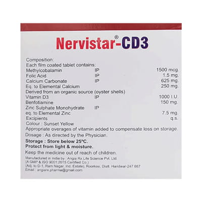 Nervistar Cd3 Strip Of 10 Tablets