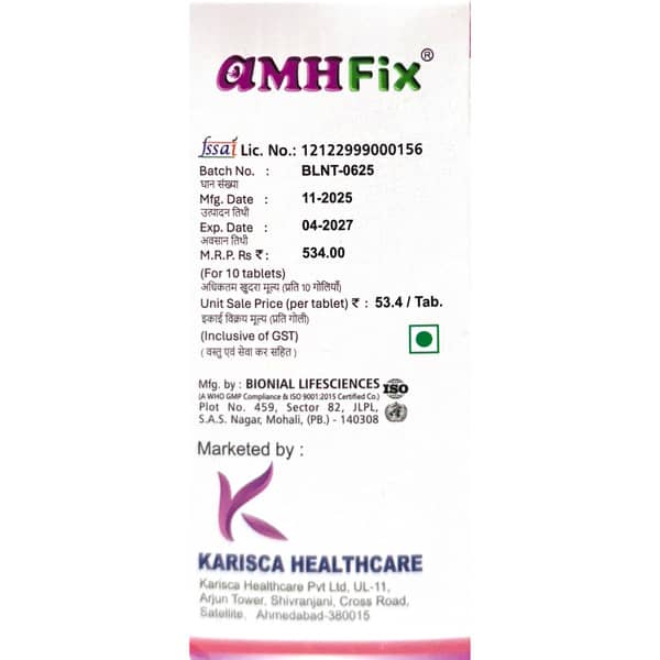 Buy Amhfix Strip Of 10 Tablets Online & Save Up to 24% at PharmEasy