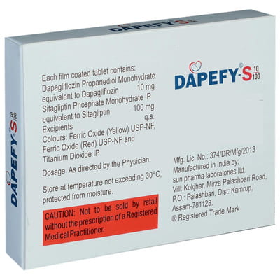 Dapefy S 10/100mg Strip Of 15 Tablets