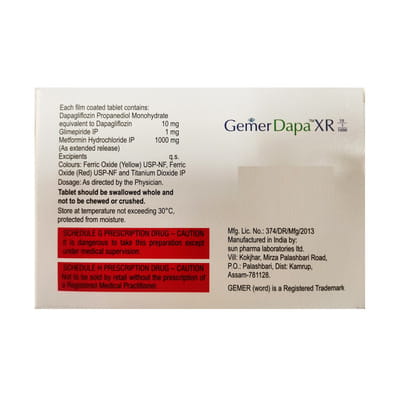 Gemer Dapa Xr 10/1/1000mg Strip Of 7 Tablets