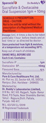 Sparacid O Mint Flavour Bottle Of 200ml Suspension