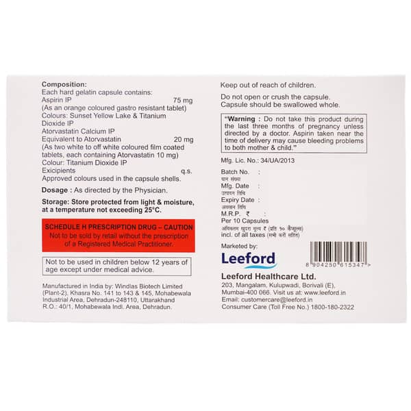 Cardiozen 20Mg Asp Strip Of 10 Capsules