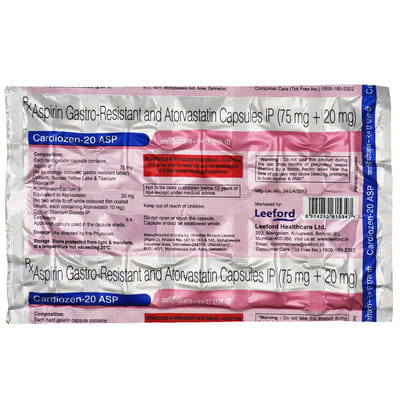 Cardiozen Asp 75/20mg Strip Of 10 Capsules