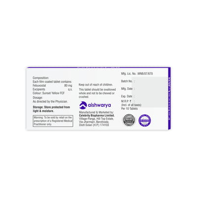 Febucel 80mg Strip Of 10 Tablets