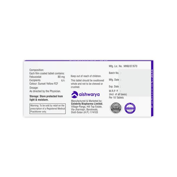 Febucel 80mg Strip Of 10 Tablets
