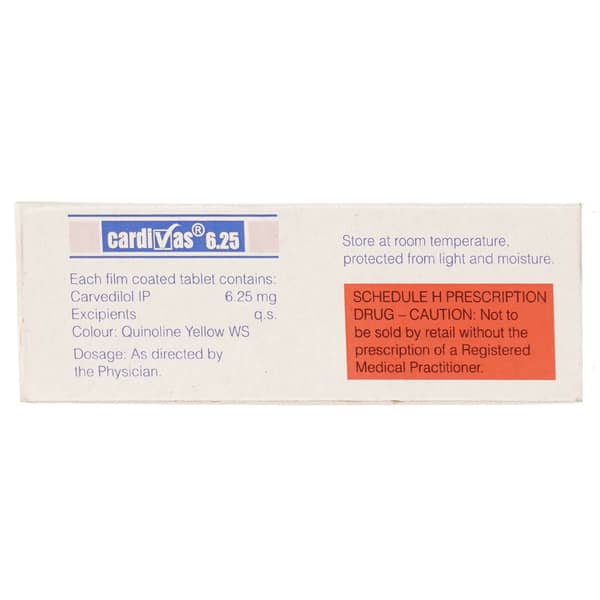 Cardivas 6.25mg Strip Of 15 Tablets