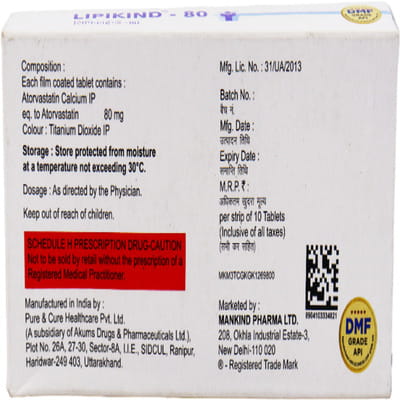 Lipikind 80mg Strip Of 10 Tablets