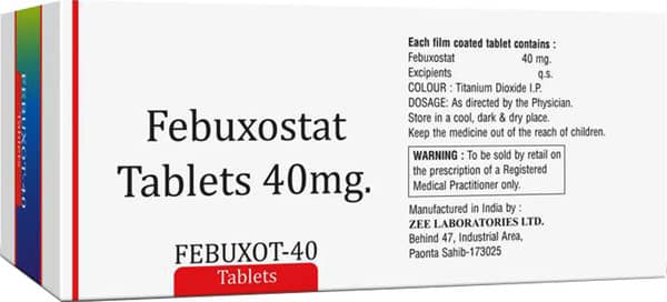 Febuxot 40mg Strip Of 10 Tablets (Zee Lab)