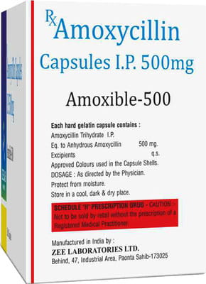 Amoxible 500mg Strip Of 10 Capsules